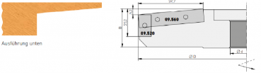 HW Wendeplatten Abplattfräser 200x35x30 Z2+2 Aluminium Ausführung unten (Rechtslauf)